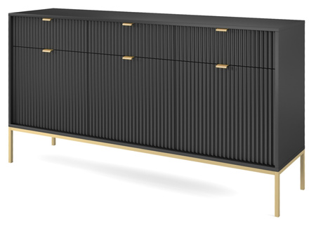 Stilvolle Kommode Kioto KSZ154 in Schwarz mit goldenen Füßen