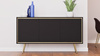 Kommode Tori 150 cm mit Metallbeinen in Graphitschwarz
