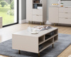 Rechteckiger Couchtisch Nubia mit Metallbeinen Schwarz