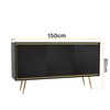 Kommode Tori 150 cm mit Metallbeinen in Graphitschwarz