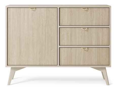 Kommode Silva KSZD-106 in Sandbeige + Scandi-Fischgrätmuster