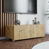 TV-Schrank Kolder 100 cm in Eiche Artisan mit geriffelten Fronten