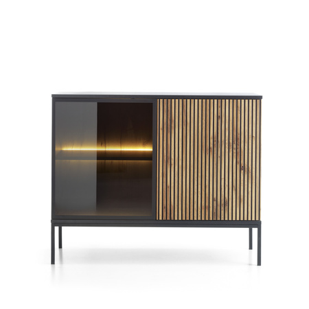 Kommode Lagos mit schwarzen Metallbeinen + LED