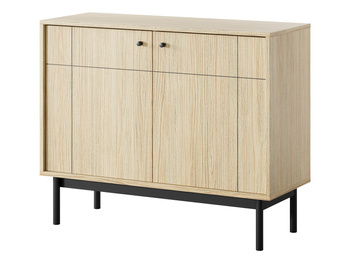 Kommode Sora K104 in Eiche Linea mit schwarzen Beinen