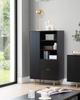 Schwarzes Standregal Nubia R1D2SZ mit zwei Schubladen
