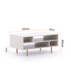 Rechteckiger Couchtisch Nubia mit Metallbeinen Schwarz