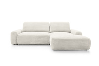Ecksofa VIGO rechts dicker Cord Ambience 01 hellbeige Schlaffunktion