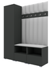 Garderoben-Set Nela II LUX – Farbe Graphit + Stoff Trinity 32