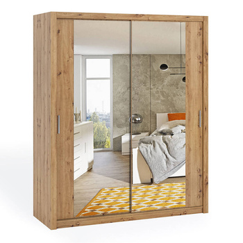Schiebetürenschrank Tamiza 180 cm mit Spiegel in Eiche Artisan