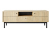 TV-Schrank Sora 154 cm in Eiche Linea mit schwarzen Füßen