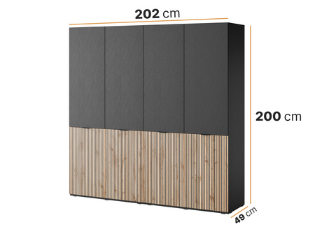 Viertüriger Schrank Zen in der Farbe Wotan-Eiche
