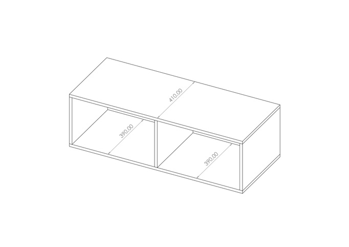 TV-Schrank Kolder 100 cm in Kaschmirfarbe mit geriffelten Fronten