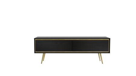 TV-Schrank Tori 150 cm mit Metallfüßen in Graphitschwarz