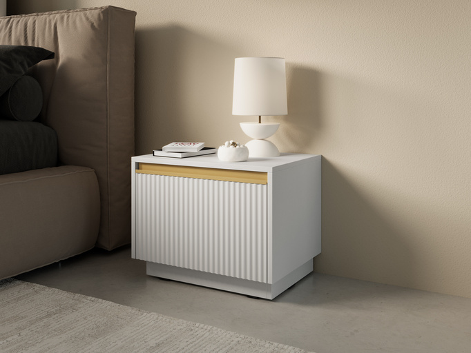 Nachttisch Loren  in Weiß