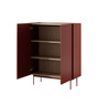 Kommode Lumo KD97cm Zweitürig in Rot mit Metallbeinen