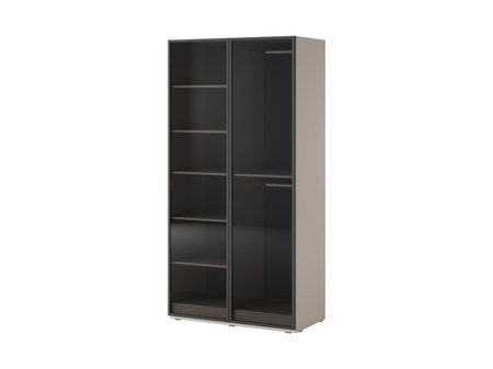 Sechs-türiger Kleiderschrank Zen in Kaschmir + getöntes Glas