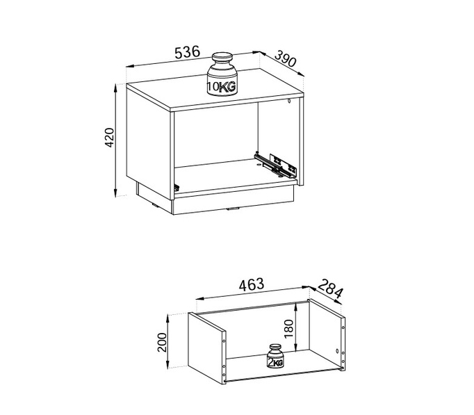 Nachttisch Loren  in Weiß