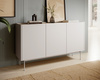 Kommode Lumo K144cm Dreitürig in Kaschmirfarbe mit Metallbeinen
