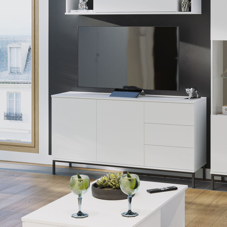 Kommode Dallas K2D3SZ Weiß mit Metallfüße