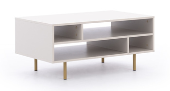 Rechteckiger Couchtisch Nubia mit Metallbeinen Schwarz