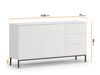 Kommode Dallas K2D3SZ Weiß mit Metallfüße
