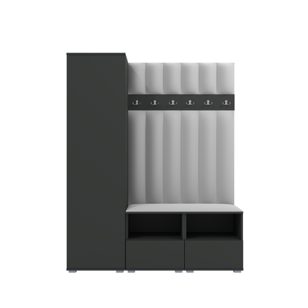 Garderoben-Set Nela II LUX – Farbe Graphit + Stoff Trinity 32