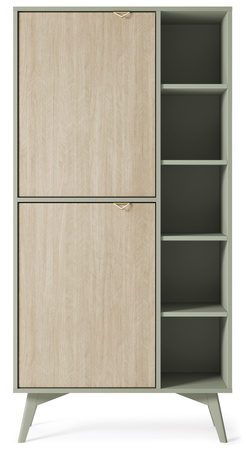 Hohes Regal Silva RG-80 in Eukalyptus + Scandi-Fischgrätmuster