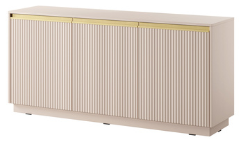 Kommode Loren 154 cm, dreitürig, in Kaschmirfarbe mit geriffelten Fronten