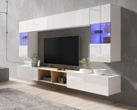 Weiß + Weiß glänzend / Goldene Eiche \ Ohne Beleuchtung