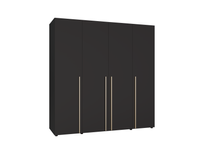 Kleiderschrank 4-Türig ARNI 200 cm Schwarz – 11 Fächer Matt Loft