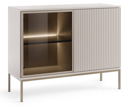 Kommode Lagos mit Metallbeinen in Kaschmir + LED