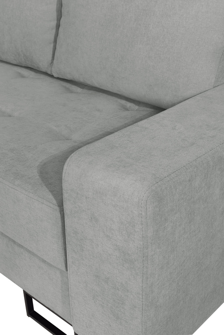Ecksofa TREVI links Wind 90 grau Chenille Schlaffunktion