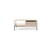 Rechteckige Couchtisch Bari mit zwei Schubladen, beige + goldene Füße