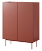 Kommode Lumo KD97cm Zweitürig in Rot mit Metallbeinen