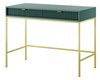Schminktisch mit Schubladen Kioto in Grün mit goldenen Beinen