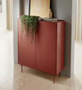 Kommode Lumo KD97cm Zweitürig in Rot mit Metallbeinen