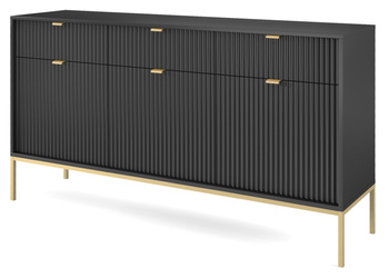 Stilvolle Kommode Kioto KSZ154 in Schwarz mit goldenen Füßen