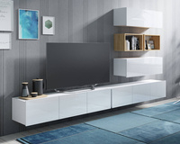 Wohnwand Montreal XVI 300 cm breite Weiß Farbe