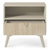 Nachttisch Silva in Sandbeige + Scandi-Fischgrätmuster