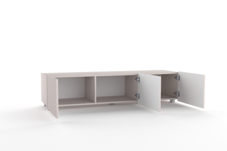 TV-Schrank Kolder 150 cm in Kaschmirfarbe mit geriffelten Fronten