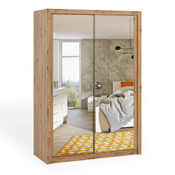 Schiebetürenschrank Tamiza 150 cm mit Spiegel in Eiche Artisan