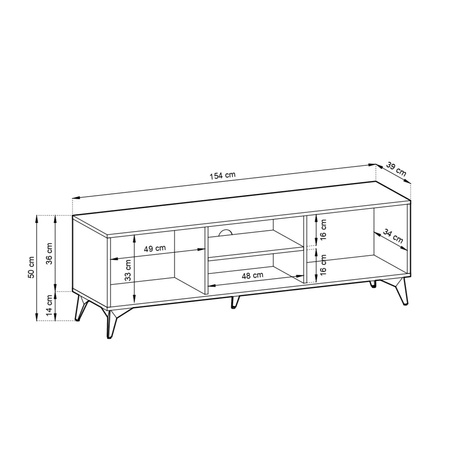 TV-Schrank Diamond 154 cm breite im skandinavischen Stil