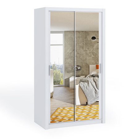 Weißer Schiebeschrank Tamiza 120 cm mit Spiegel