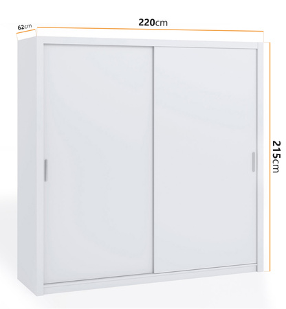 Schiebetürenschrank Tamiza 220 cm Weiß