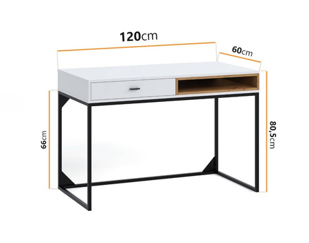 Schreibtisch Randy 120 x 60 cm mit Metallfüßen