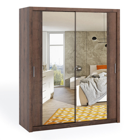 Schiebetürenschrank Tamiza 180 cm mit Spiegel Eiche Monastery