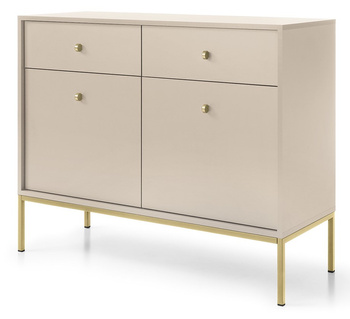 Die stilvolle Kommode Bari KSZ104 in Beige mit goldenen Füßen