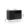 Stilvolle Kommode Nubia K1D2SZ in Schwarz