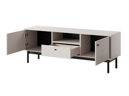 TV-Schrank Sora 154 cm in Kaschmir mit schwarzen Füßen