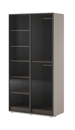 Zweitüriger Schrank Zen in Kaschmir + getöntes Glas